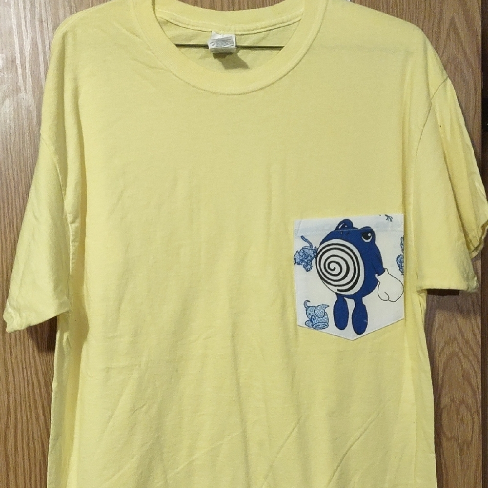 Yellow Pocket T Shirt With Pokemon Design